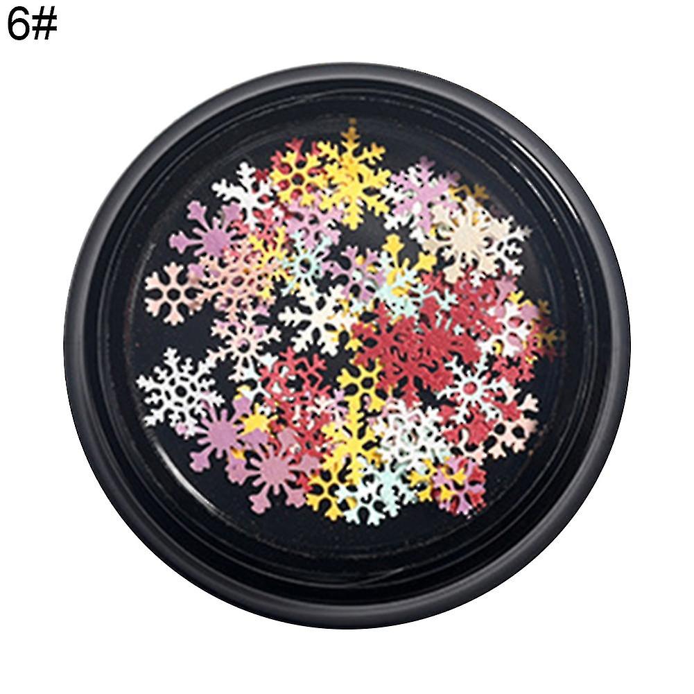 100個/箱超薄型真珠光沢カラークリスマススノーフレークネイルアートスパンコール@bugu