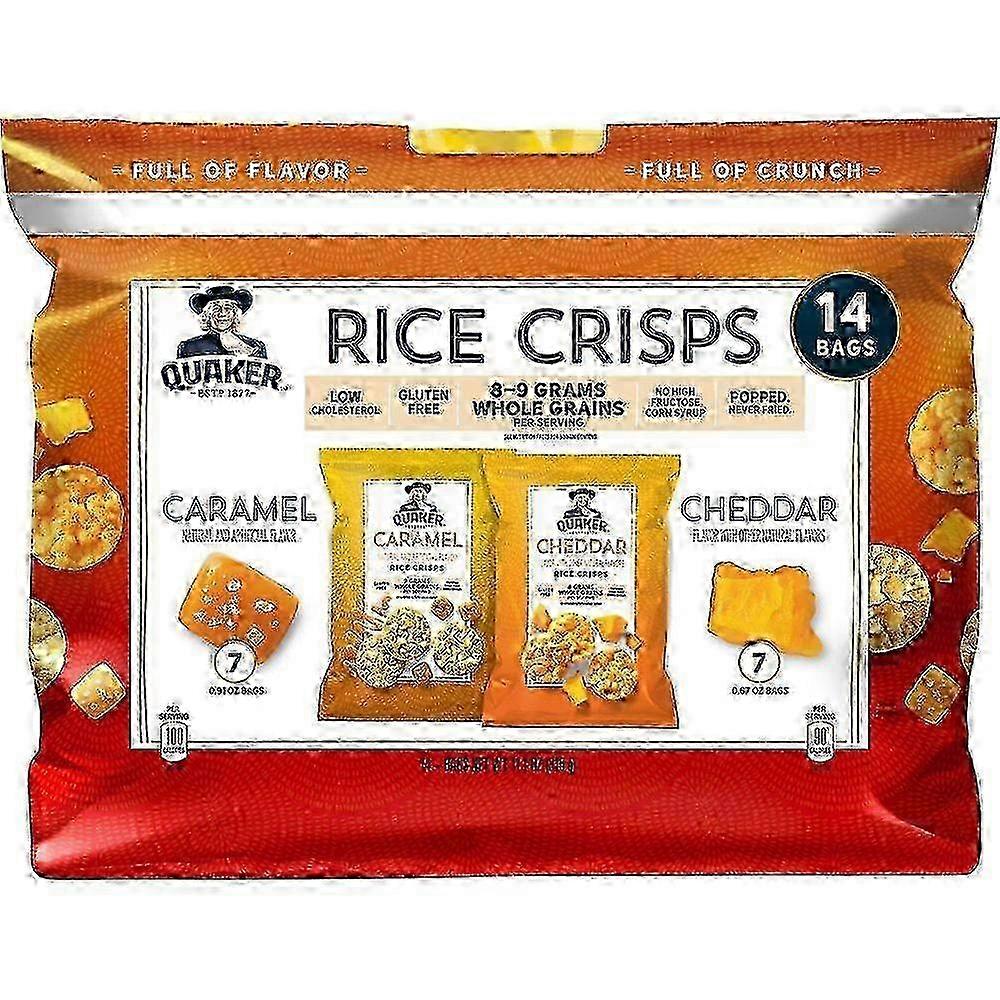 Chips de riz Quaker Variety Pack, cheddar et caramel, 14 ch
