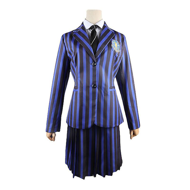 CosDaddy الأربعاء الأسرة آدامز تأثيري مدرسة الكبار معطف سترة قميص تنورة مجموعة كاملة هالوين كرنفال تأثيري زي