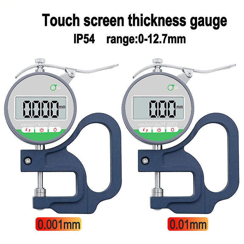 0.001Mm 0-12.7mm High-precision Digital Thickness Gauge Meter Ip54 Waterproof And Dustproof Touch Screen Electronic Micrometer