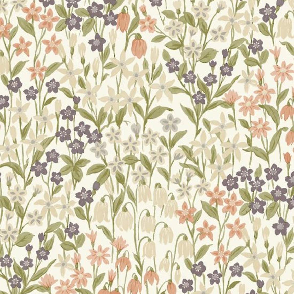 Grandeco Ciara Floral Green Wallpaper