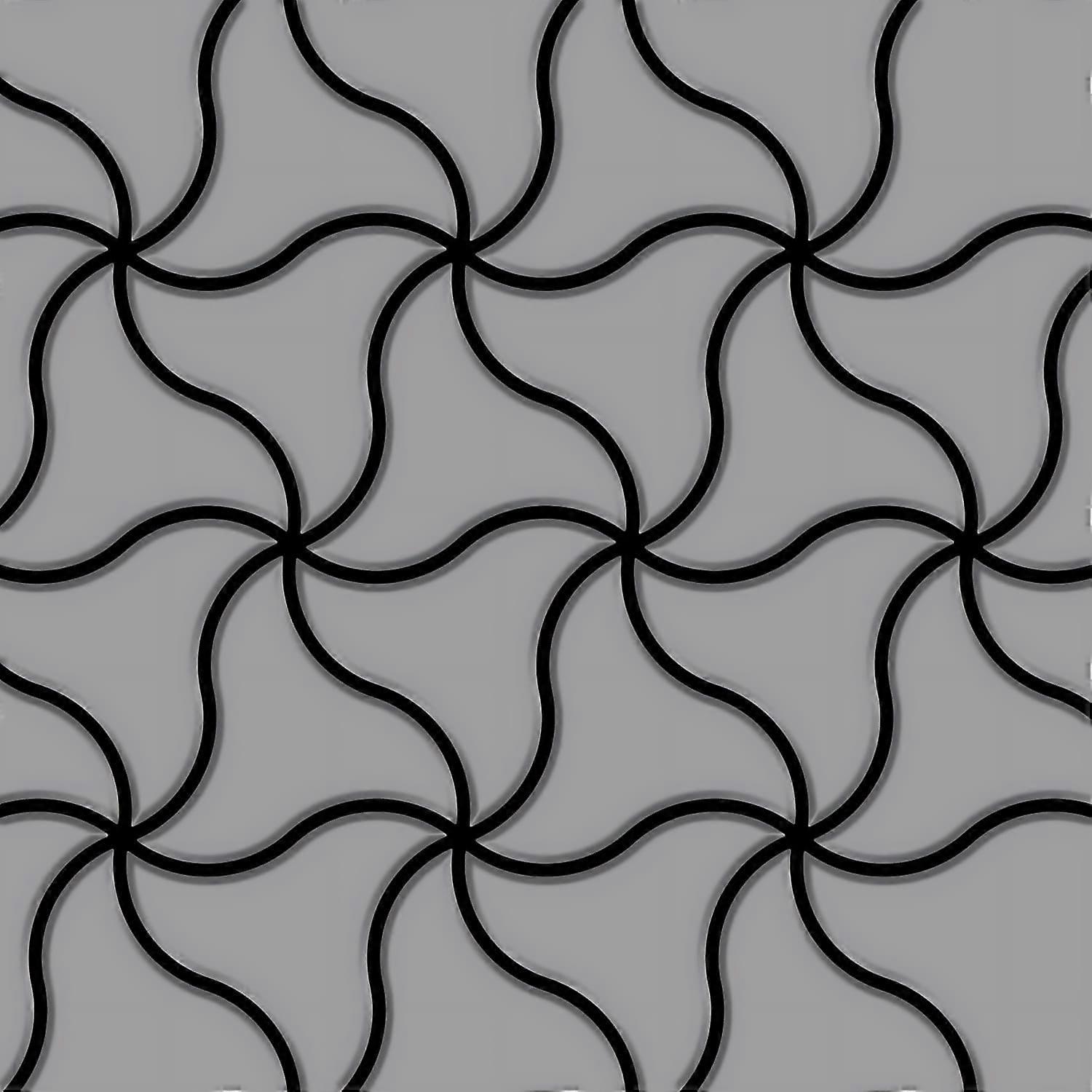 Mosaik Fliese massiv Metall Edelstahl matt in grau 1,6mm stark ALLOY Ninja-S-S-MA Designed by Karim Rashid 0,67 m2
