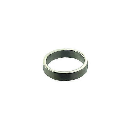 18ct White Gold 4mm plain flat Wedding Ring Size P