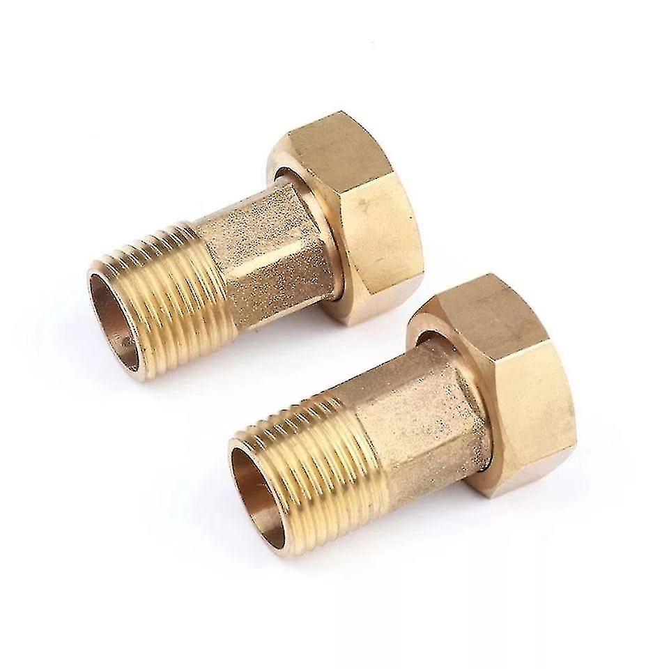 مجموعة من 2 تركيبات برغي لعداد المياه 1" الاتحاد الجوز X 3/4" الخيط الخارجي الذهب التمرير