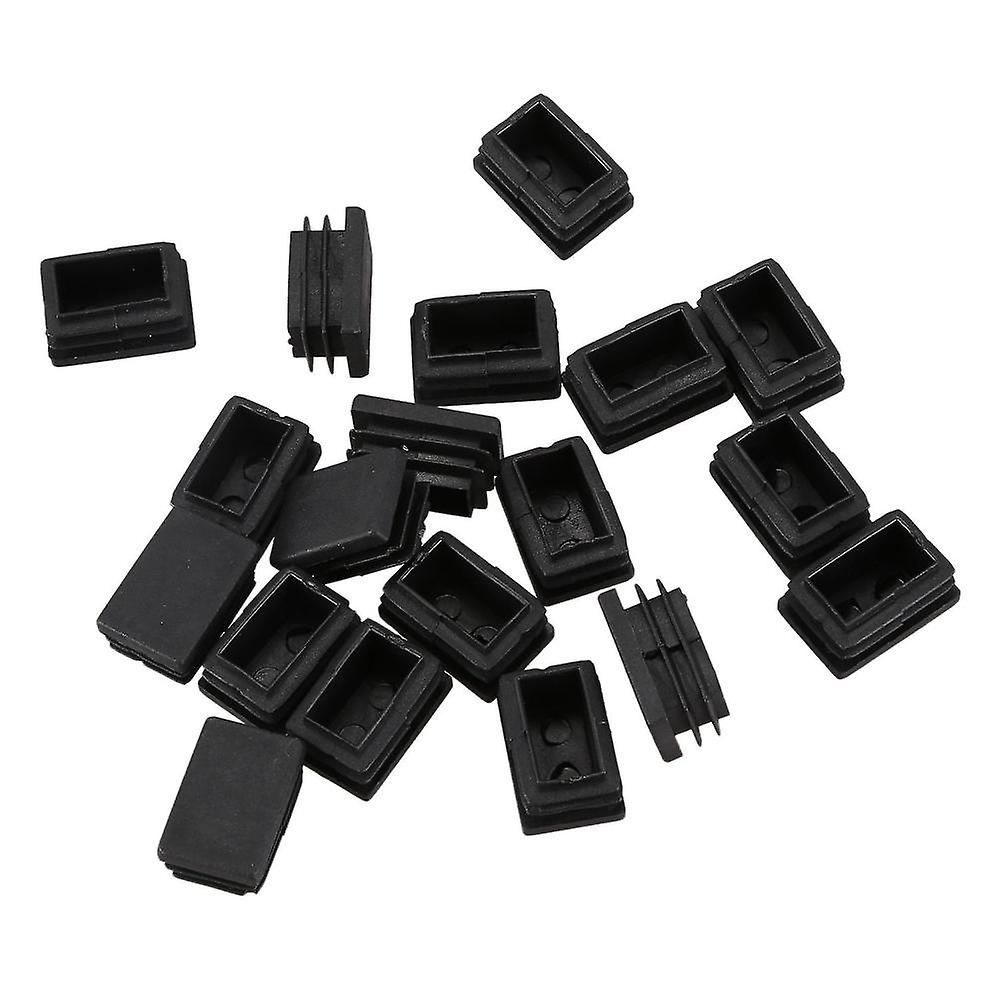 20 Pcs Plastic Rectangular End Cap 30mm X 20mm Threaded Pipe Tube Insert