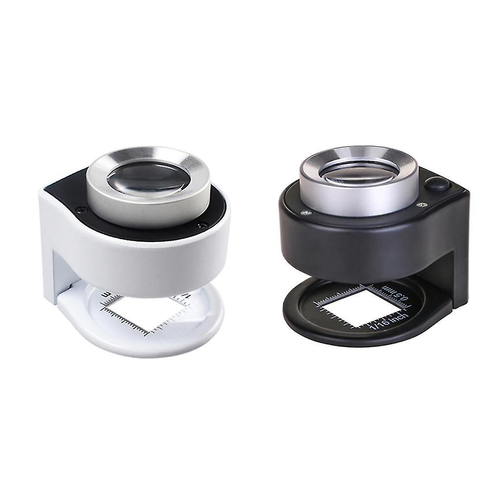 2pcs Magnifier With 6 Lights 30x 60x Portable Metal Magnifier Illuminated Magnifier