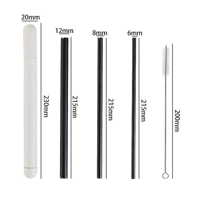 304 Edelstahl Stroh Set Weizen Stroh Aufbewahrungsbox Reise Staubdicht Tragbarer Anzug