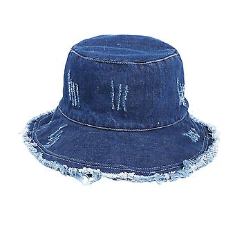 Women's Causal Denim Fisherman Hat Simple Rough Edge Sunshade Hat For Outdoor Activities