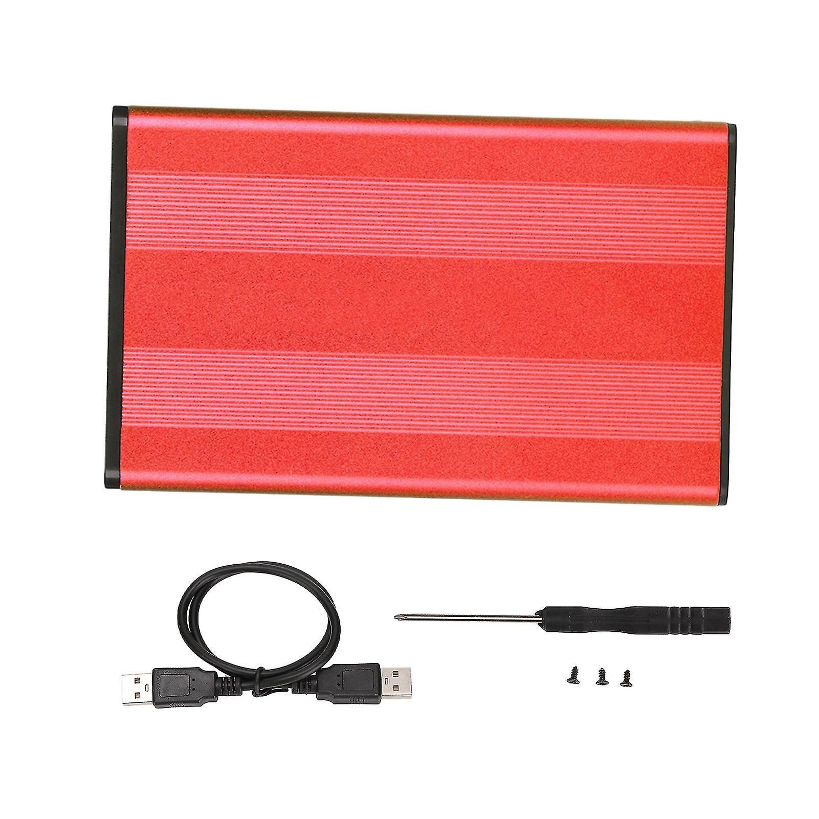 Hard Drive Enclosure 2.5in USB2.0 480Mbps Easy Installation Highly Durable Aluminum Alloy Plug and Play HDD Enclosure