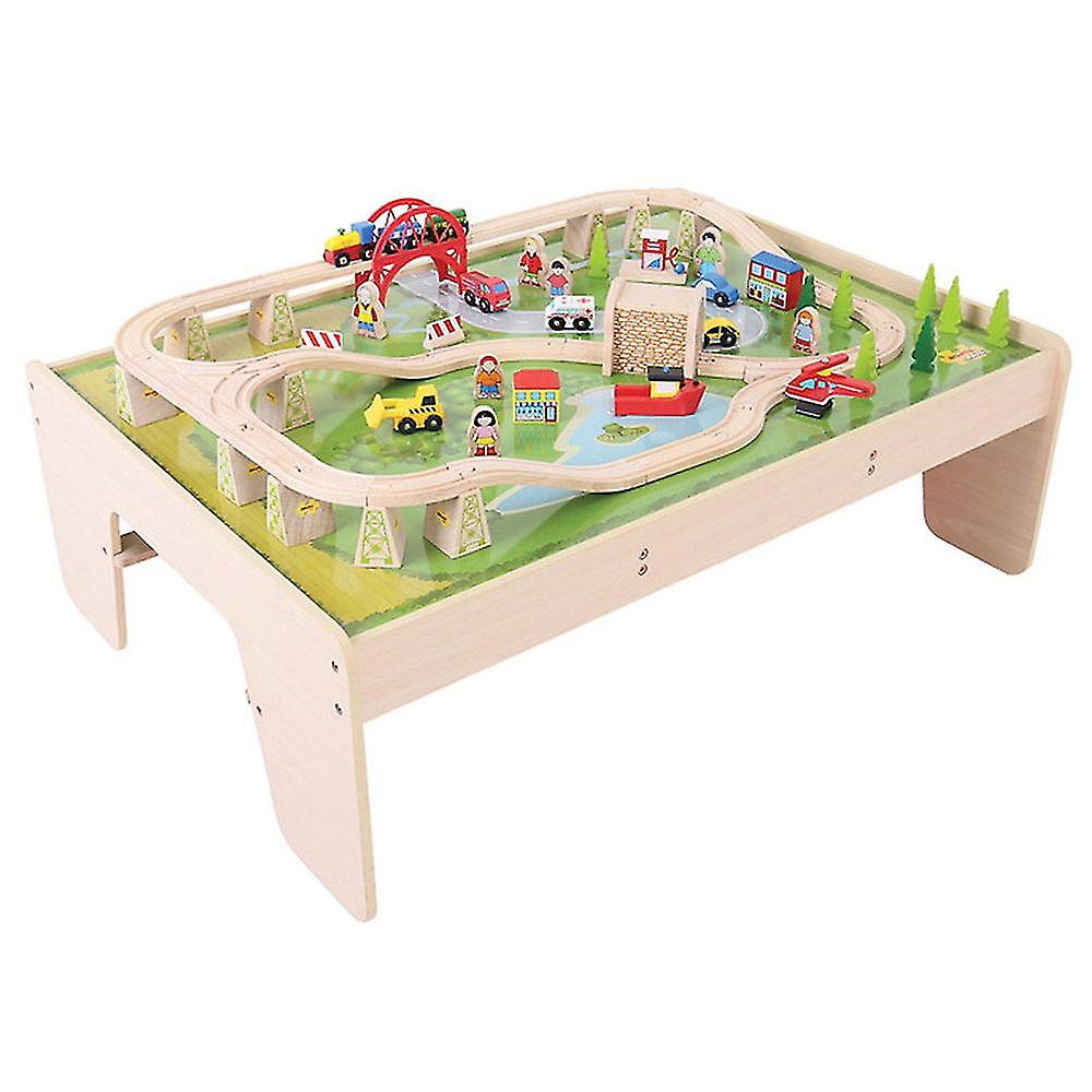 Bigjigs træ Railway Services togsæt og tabel