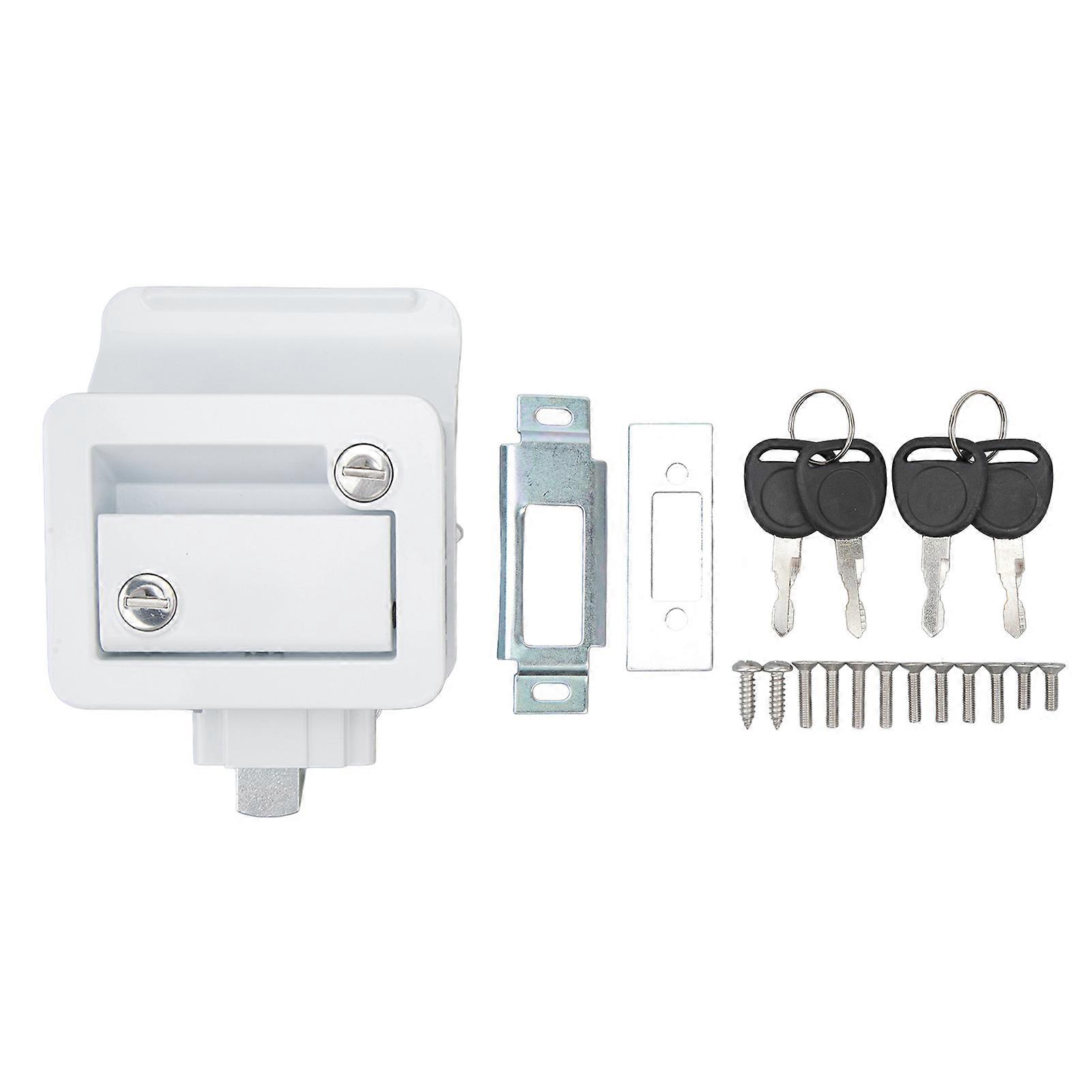 RV Door Locks Safe Reliable Quick Response Durable Camper Door Latch Lock for Travel Trailers Cargo Minivans White