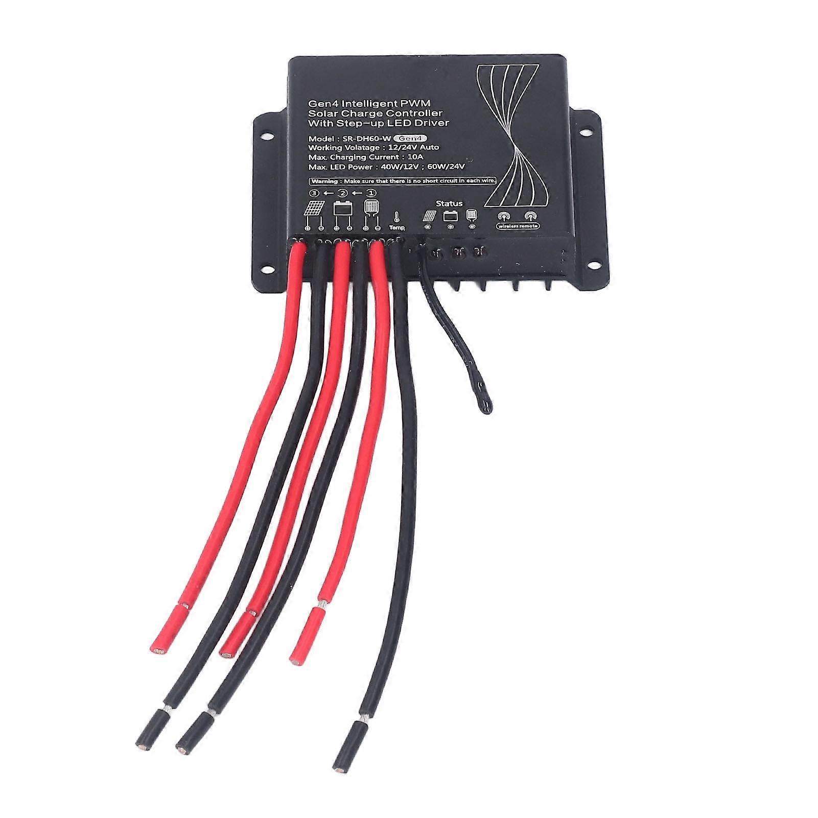 Solar Charge Controller 12V 24V PWM Battery Charging Regulator with LED Stepper Driver A-B