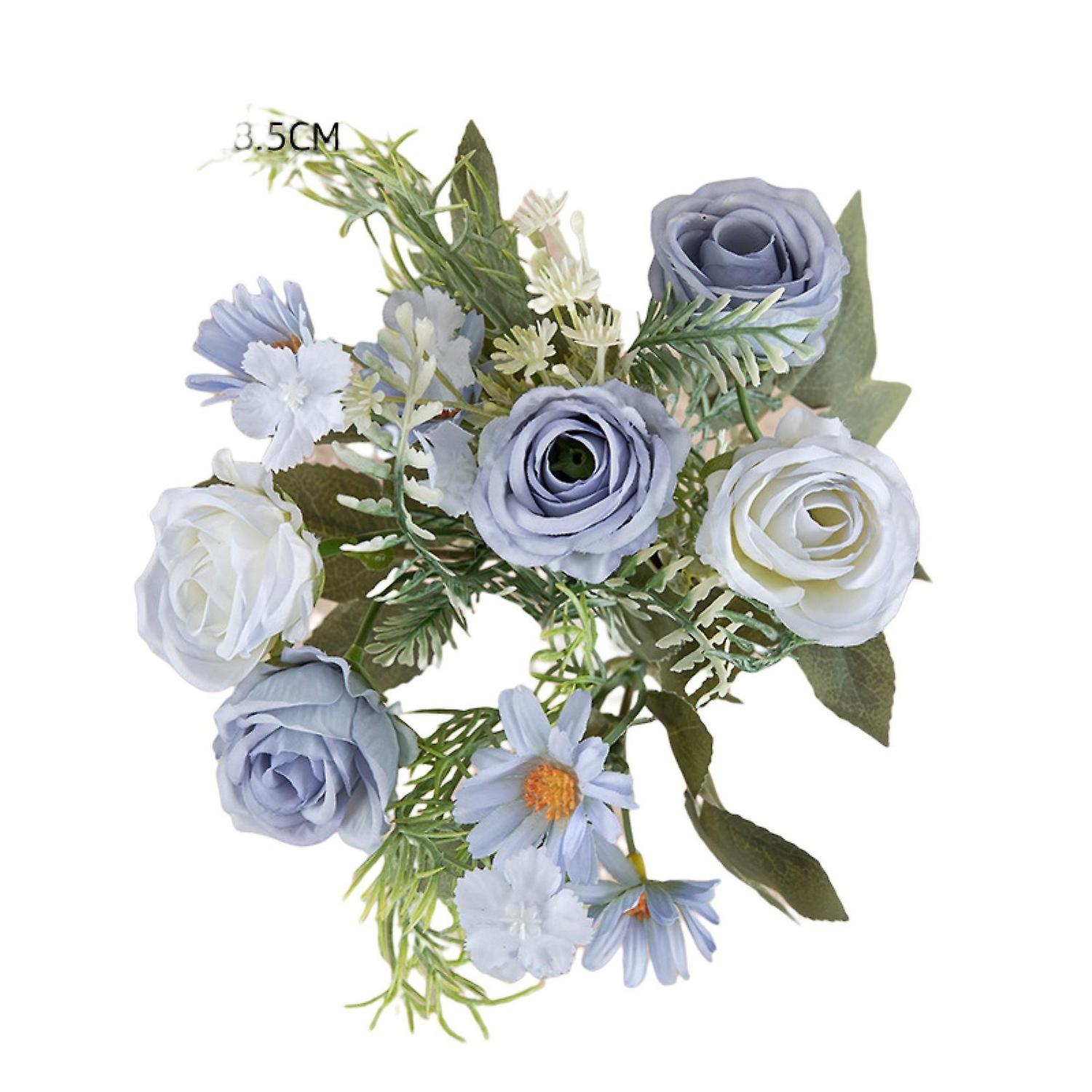 1 Bunch Simulation Flower Vivid Appearance Multiple Layers Petals Faux Silk Cloth 5 Fork Design Arti