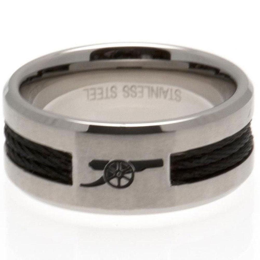 Arsenal Fc Black Inlay Ring Small