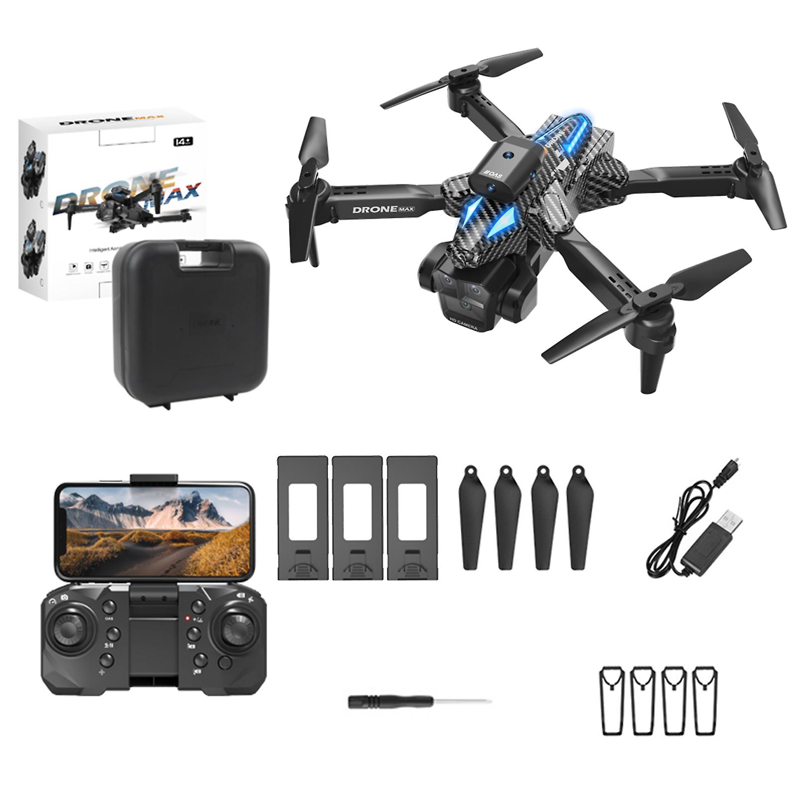 Portable Flying-Drone with 3 Lens Adjustables Lens Quadcopters Toys Gift for Birthdays