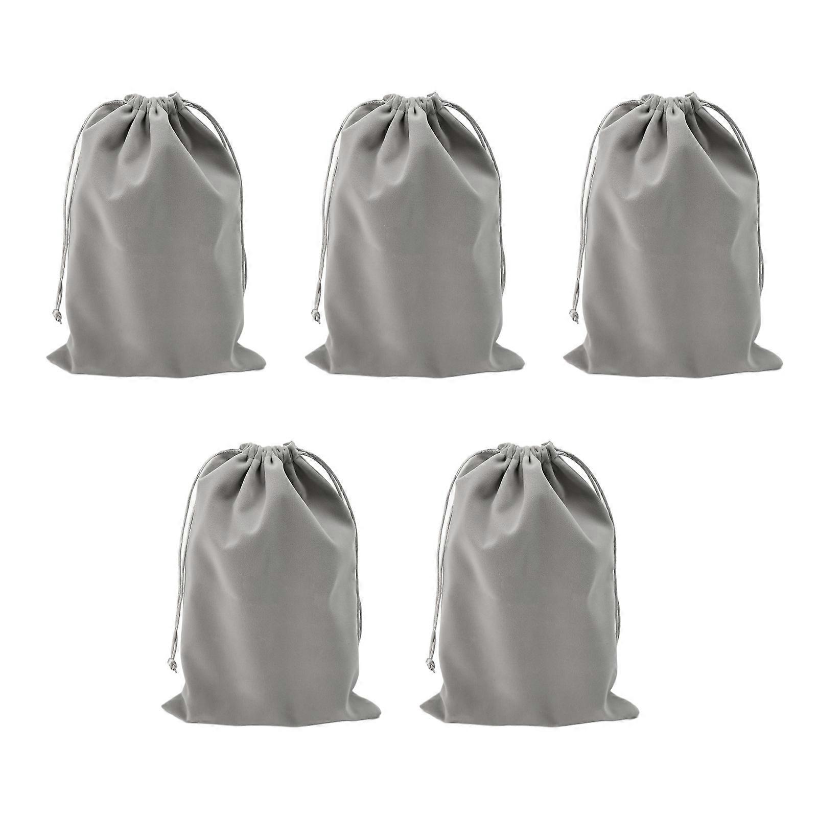Portable 5Pcs Headphone Protection Pouch Bag with Large Capacity and Drawstring Design