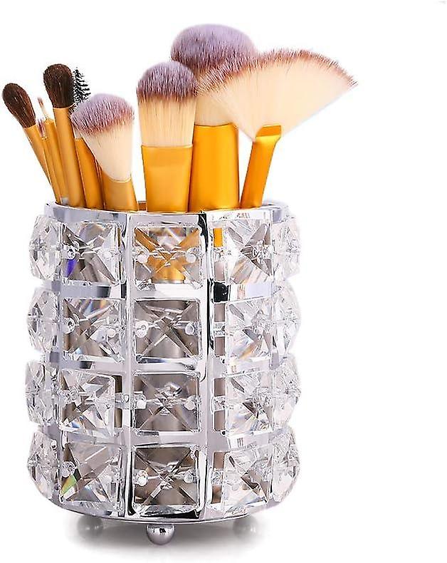 Pot Makeup Brush Holder Makeup Storage Organizer, Silver 9 * 12cm