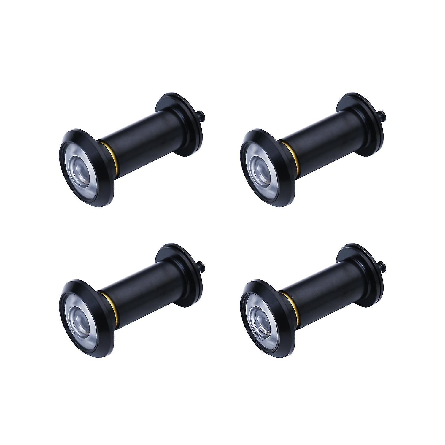 200° panoramic optical peephole for standard door in zinc alloy(black) 4 pieces