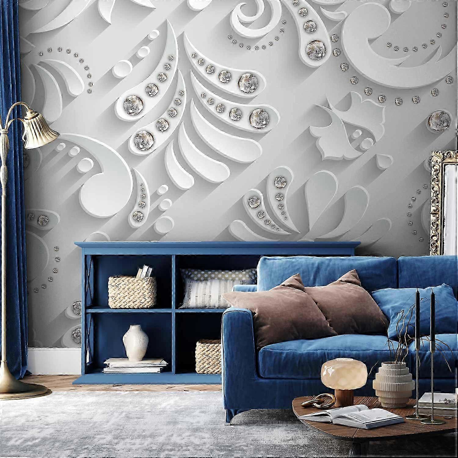 Self-adhesive Wall Mural - Flowers with Crystals