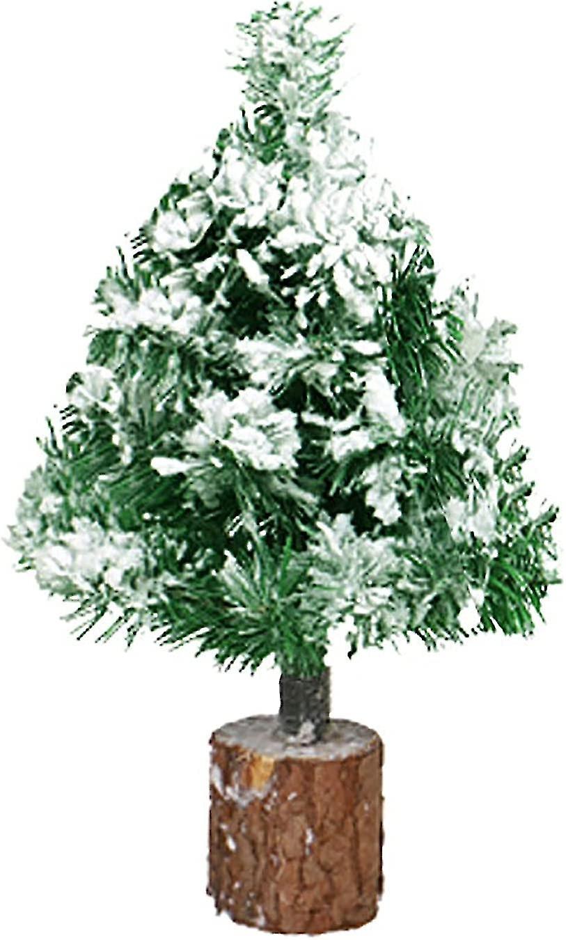 26cm Artificial Miniature Christmas Tree with Wooden Base - Cute Small Tabletop Christmas Tree