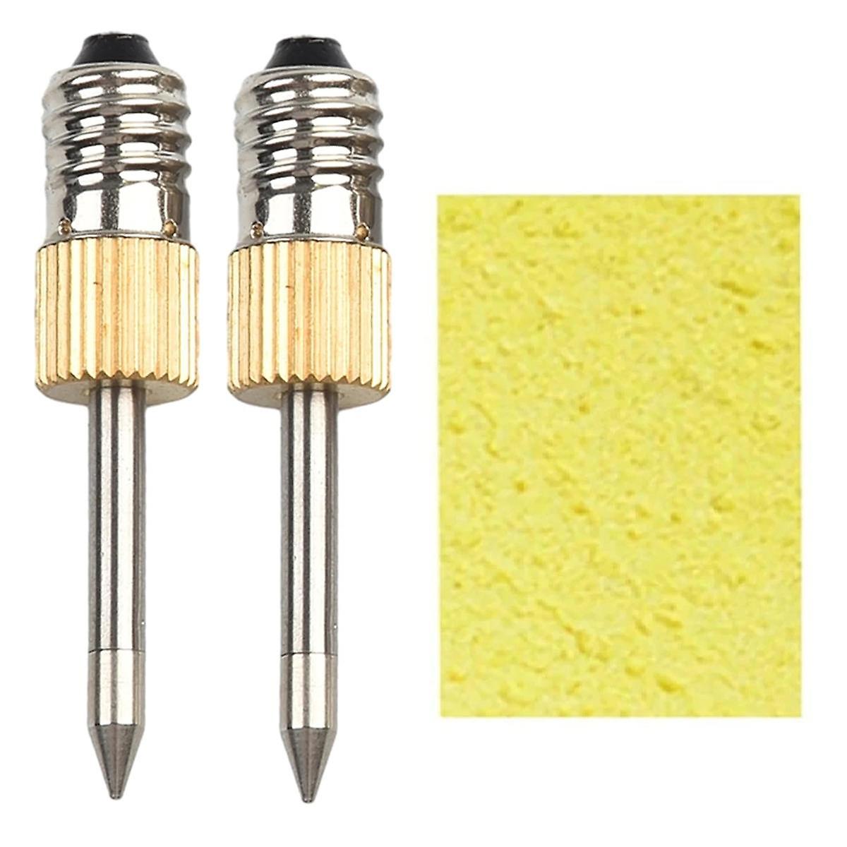 2 Pcs Soldering Iron Tip with Sponge E10 Interface Welding Tips USB Soldering Tip Soldering Tools Set B Type