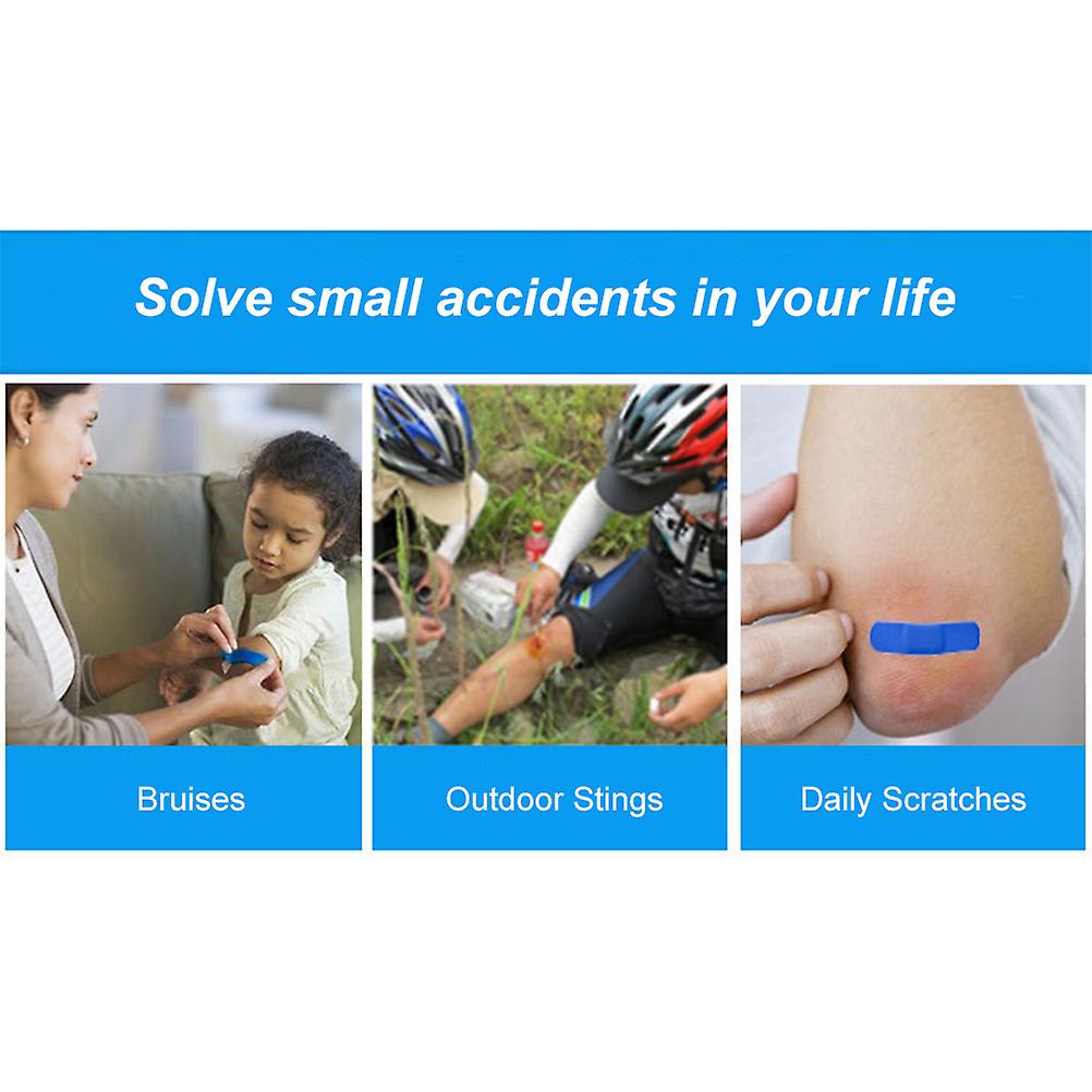 100Pcs Blue Indicator Bandages Kitchen Adhesive Rectangular Plasters for Cook