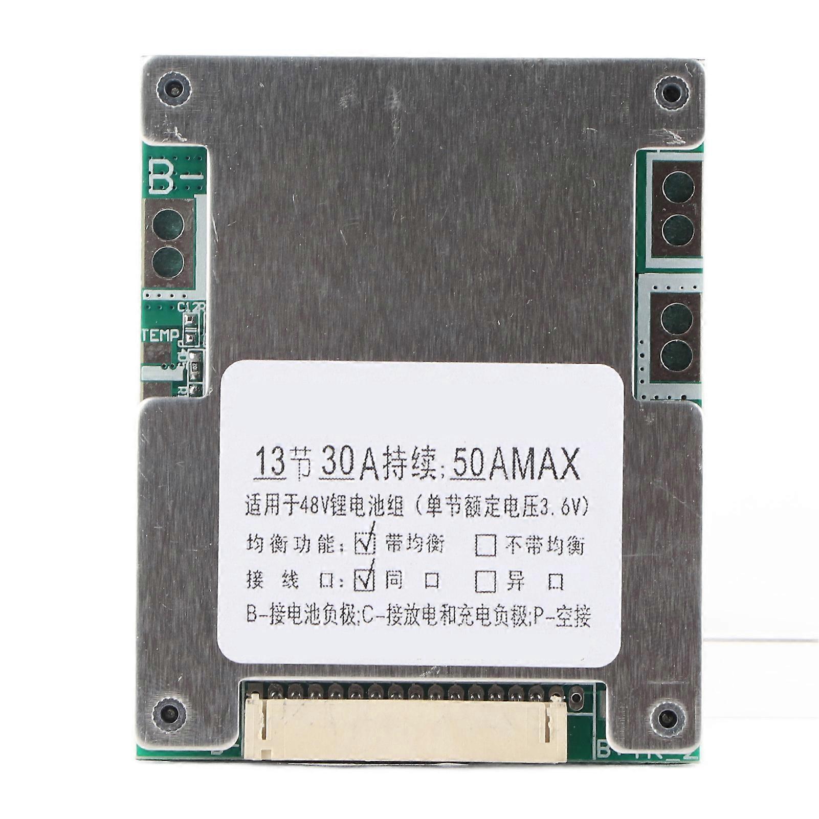 13S 30A Lithium Battery Charging Protection Board BMS PCB with Balance Charging