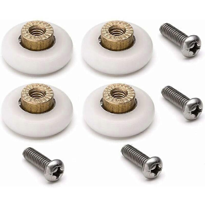 Pack of 4 Replacement Sliding Shower Door Rollers with M6 Screws Diameter 20mm