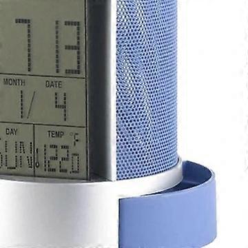 Stifthalter mit digitaler Uhr zeigt