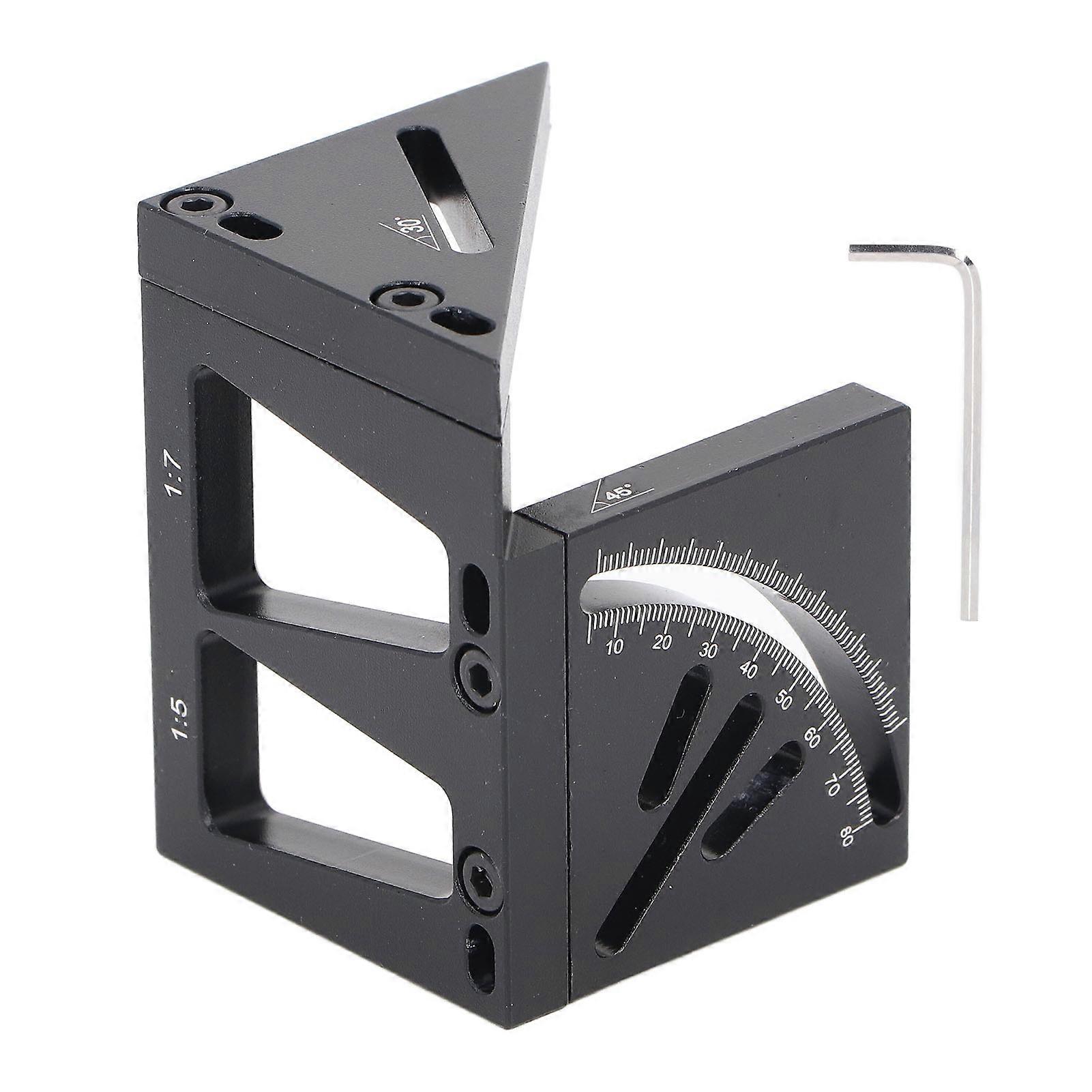 3D Woodworking Square Aluminum Alloy Multi Angle Measuring Ruler 45 90 Degree Carpenter Square Protractor