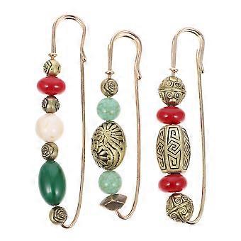 3Pcs Women Vintage Brooches Stylish Breast Pin Alloy Lapel Pin