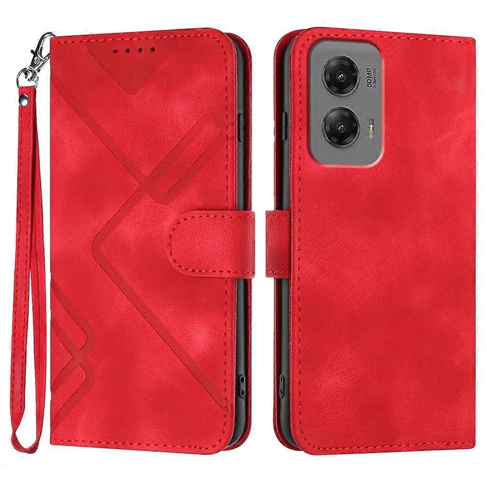 Line Pattern PU Case For Motorola Moto G Stylus 5G 2024