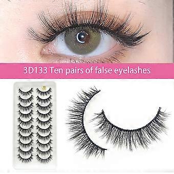 10 pares de pestañas postizas delgadas Wispy Think Fairy Fluffy Soft Reutilizables Pestañas postizas para mujeres y niñas Maquillaje DIY