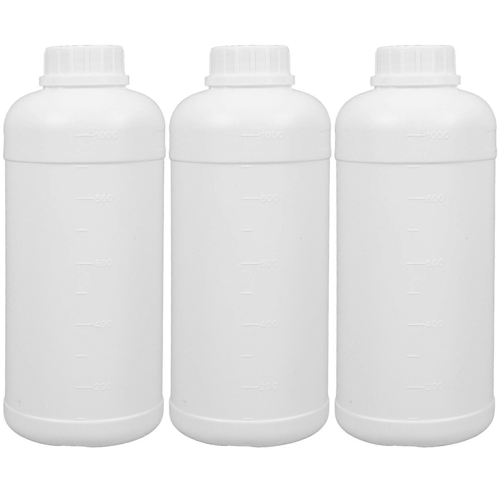 3pcs Reagent Bottles Sample Bottles with Cap Empty Liquid Bottles Refillable Sample Bottles(1L)