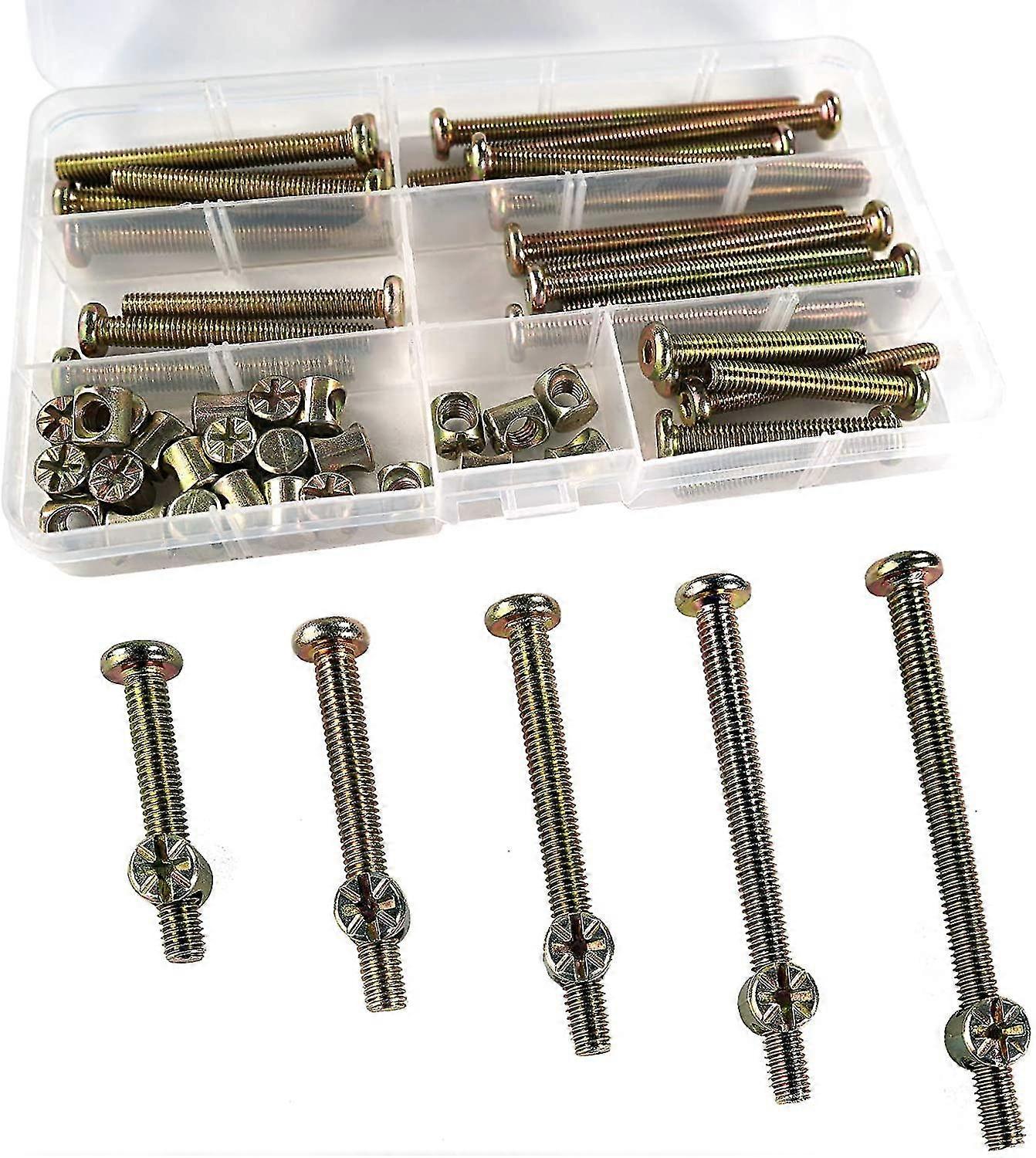 50 pcs m6 cabinet hex socket screw bolt  barrel nuts for furniture, bed