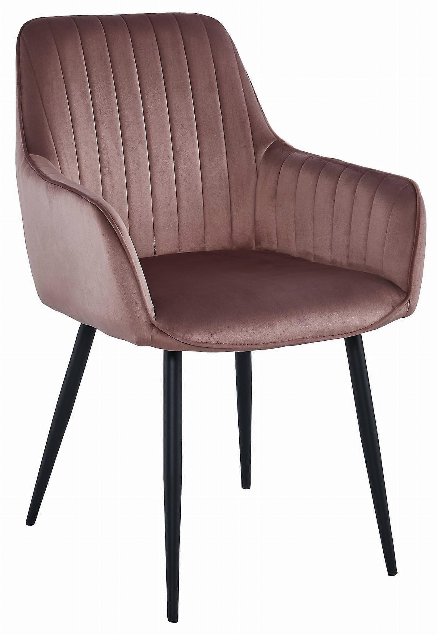 Stuhl aus Samt - 2er-Set - rosa - 83,5 cm hoch