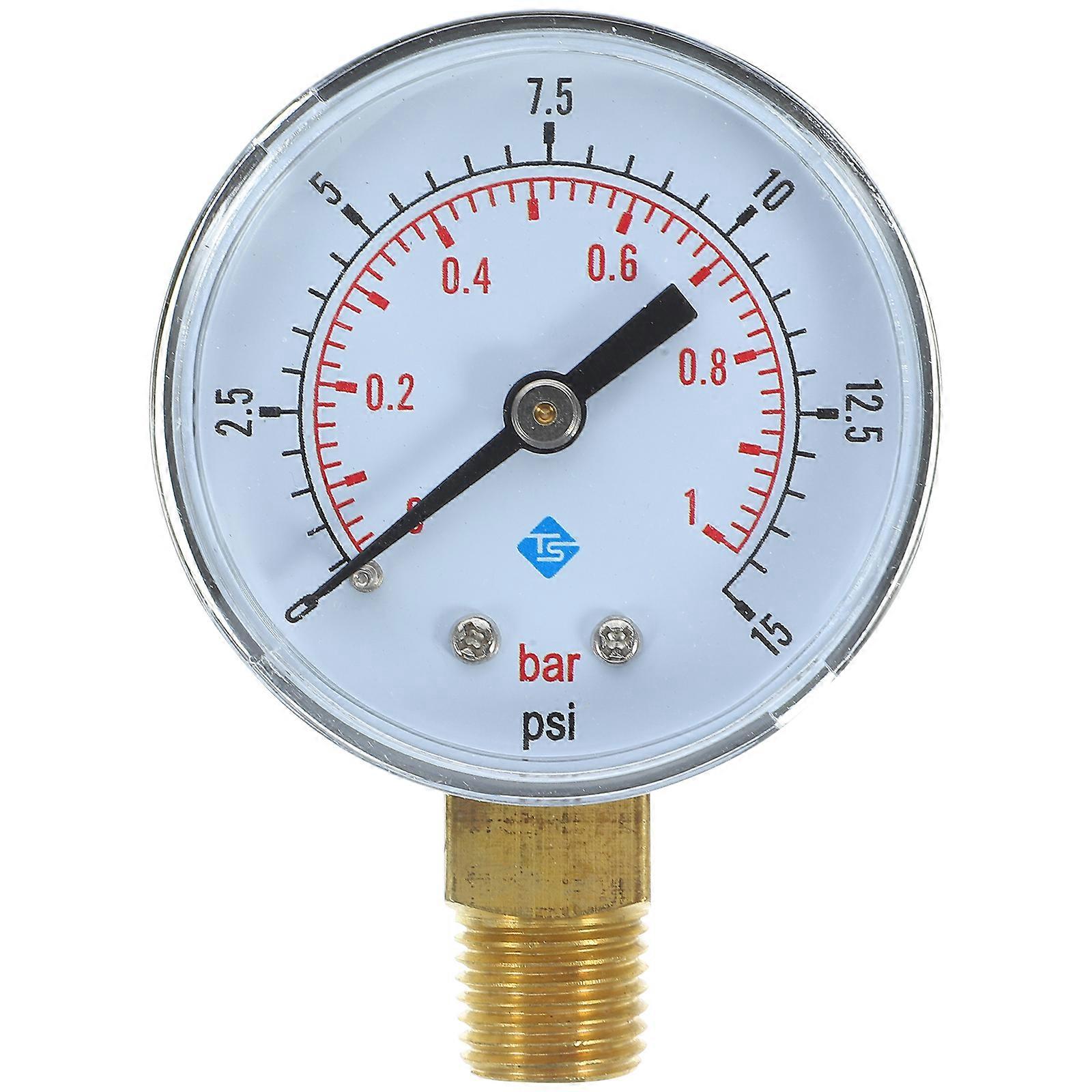 0-15 Psi 0-1 Bar High Precision NPT Air Compressor Pressure Gauge