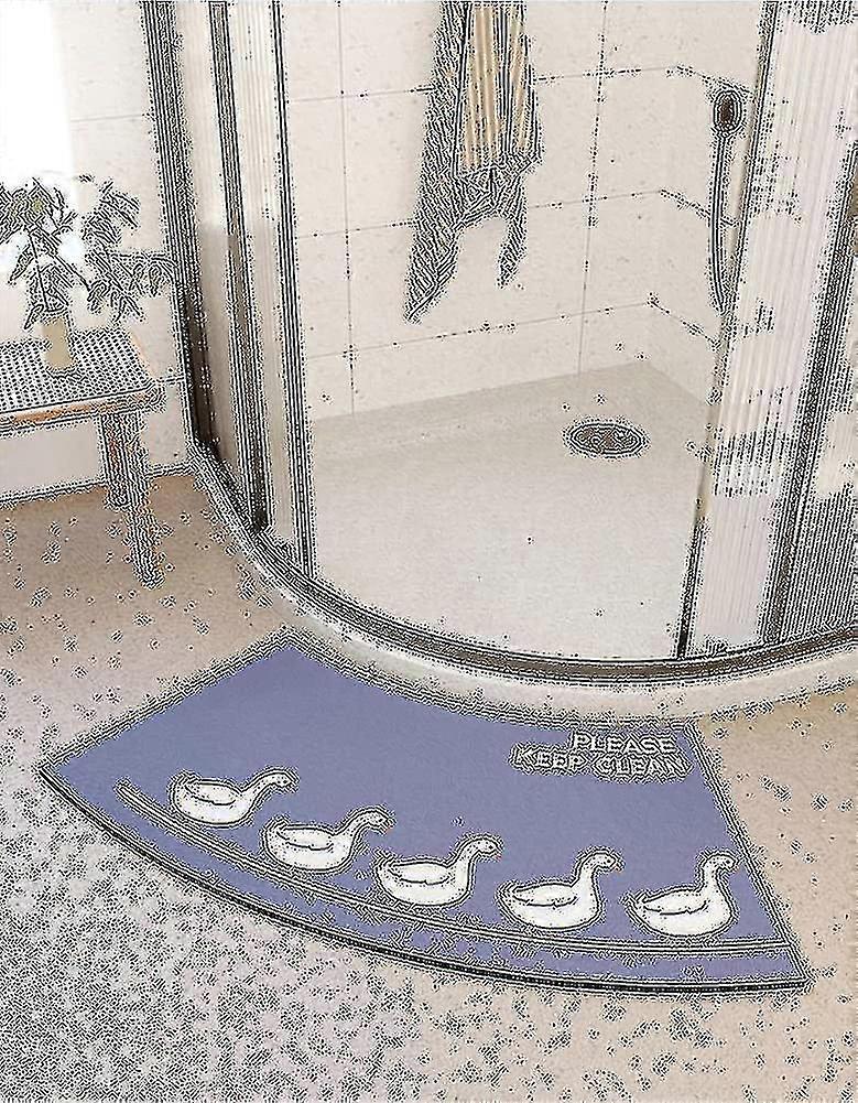 Mott 50 التجفيف السريع زاوية دش حصيرة عدم الانزلاق منحني حصيرة حمام لدش دائري لينة ماصة قطاع السجاد للحمام Comfotable Footmatpad دبوس