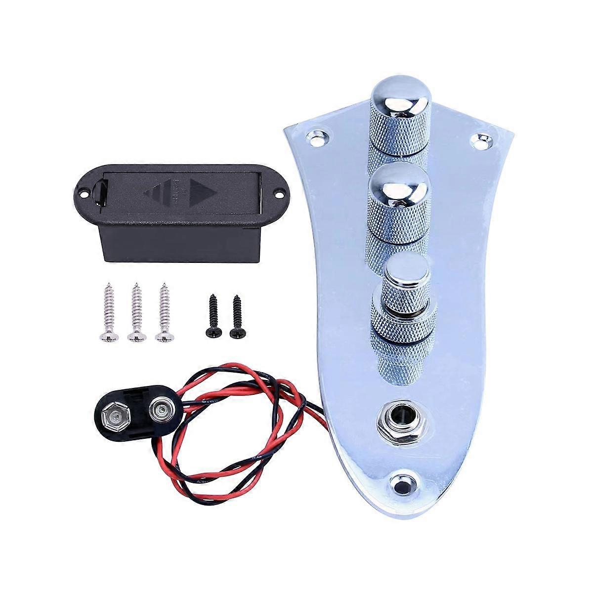 3 Jazz JB Bass Loaded Wired Control Plate for 3 String Parts JB-09CR