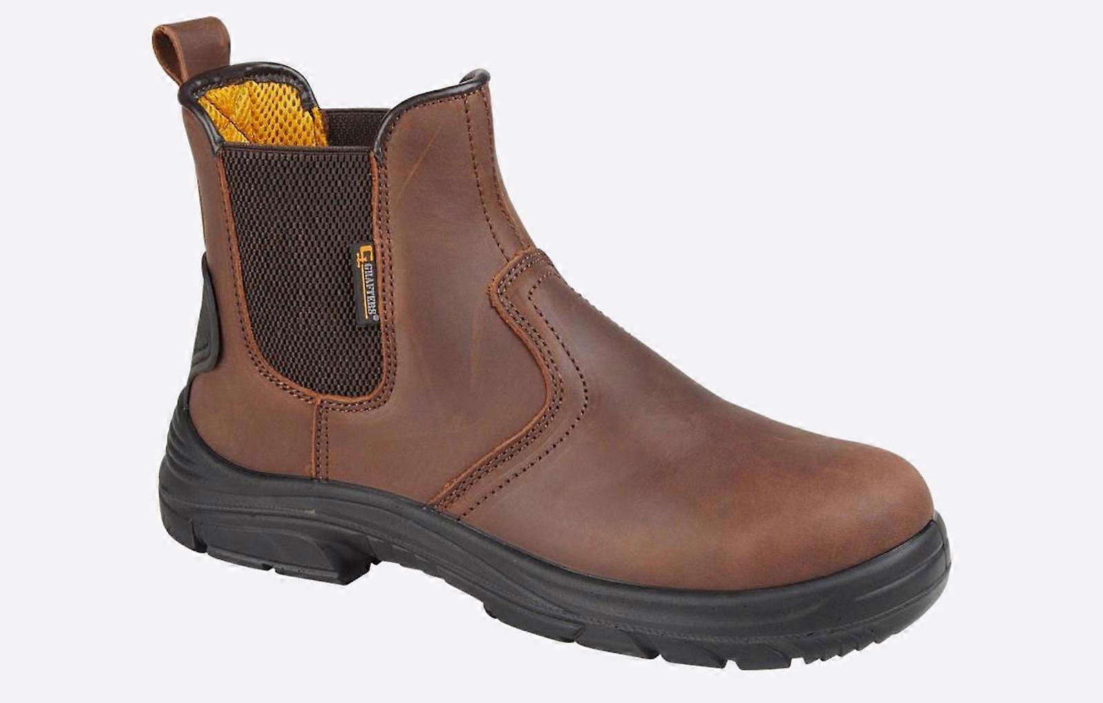Grafters Lancaster Safety Boots (Extra Wide Fit) Brown