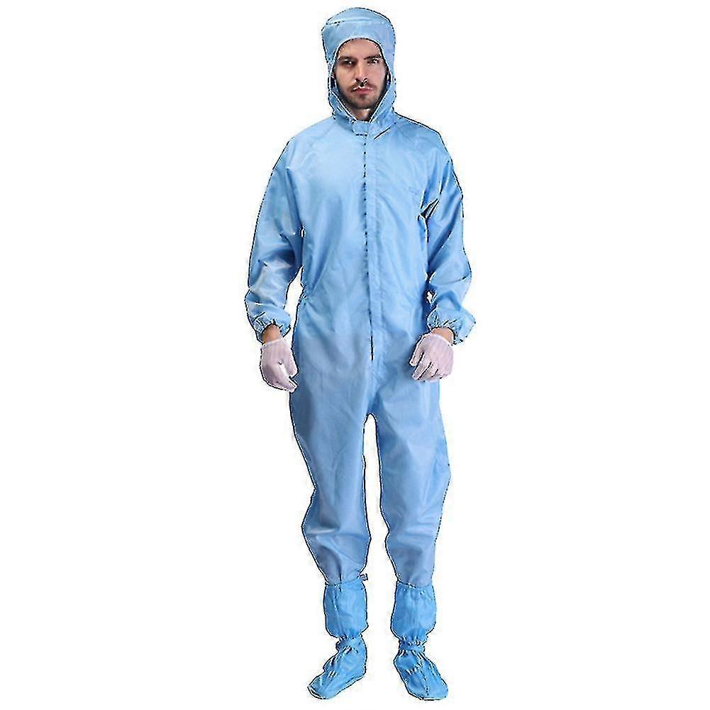 Reusable Unisex Workwear Coverall Protective Suit Hood Overall Isolation Gown
