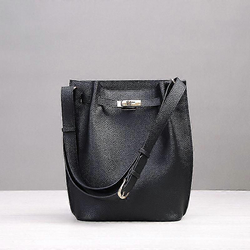 Borse in pelle da donna a tracolla borsa a secchiello Borsa a tracolla casual Borsa a tracolla verticale in pelle bovina a ferro di cavallo No4