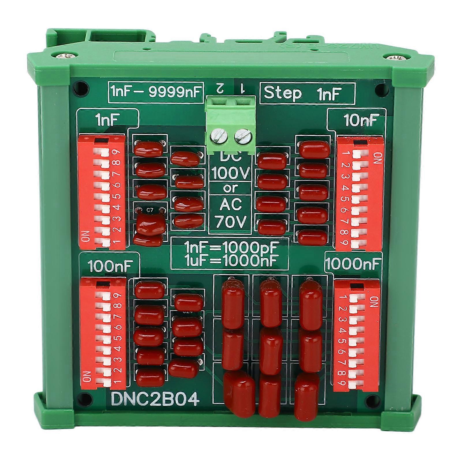 1nF Step 4 Digit Decade Programmable Capacitor Board Polypropylene Film Capacitor DC100V AC70V DNC2B04 with Rail