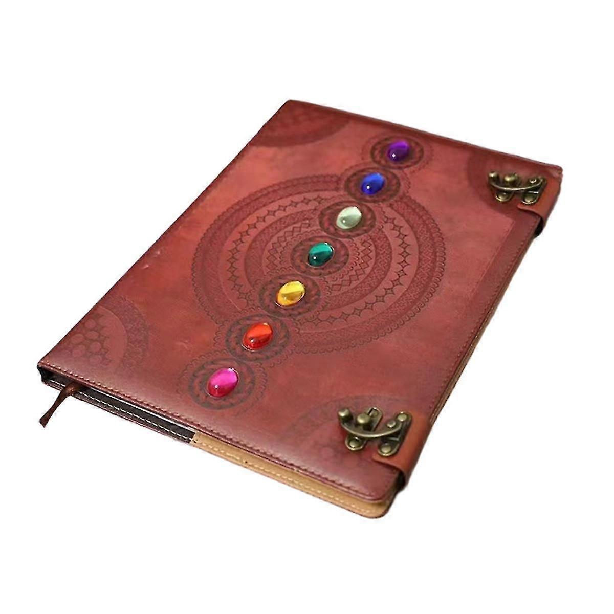 Book of Shadows Book Seven Chakra Medieval Stone Embossed Handmade Notebook Office Diary College Book C