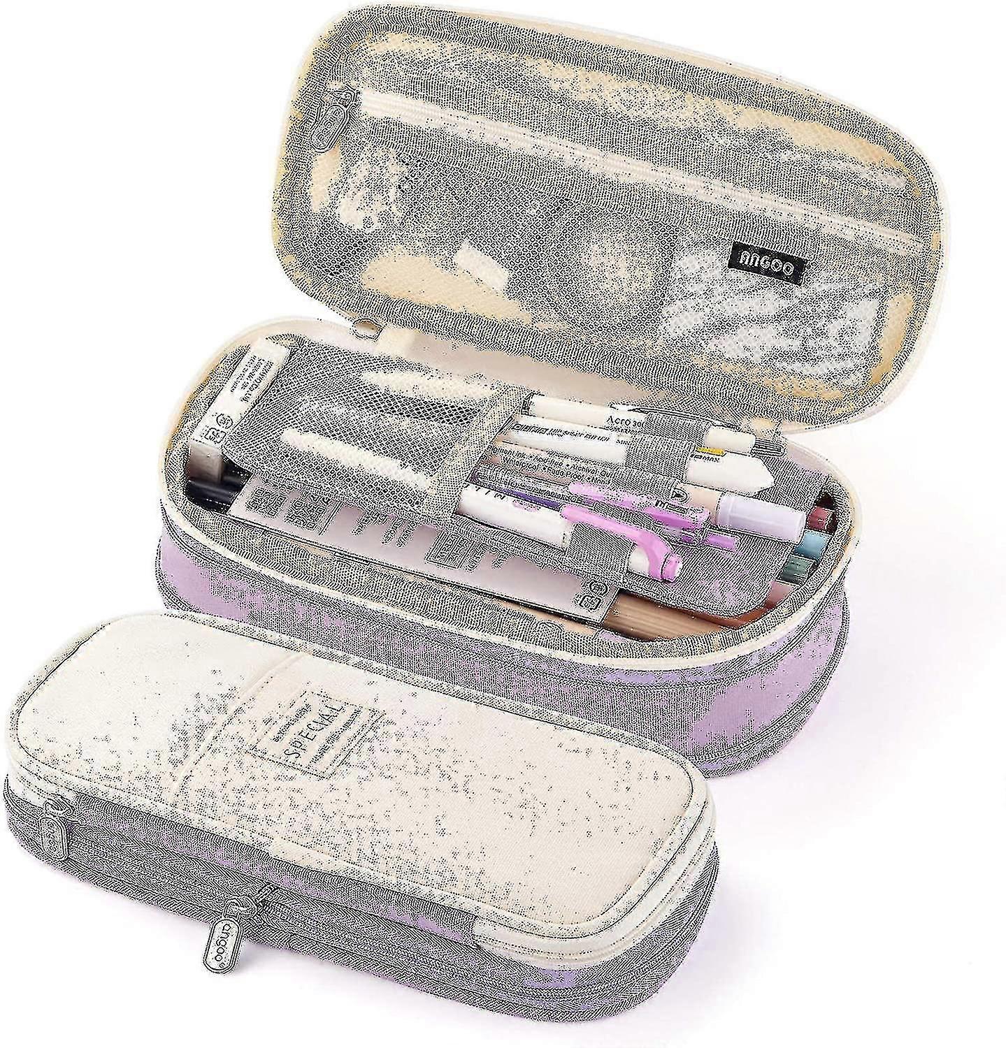 ビッグ容量ペンシルペンケースオフィスカレッジスクール大型収納バッグ