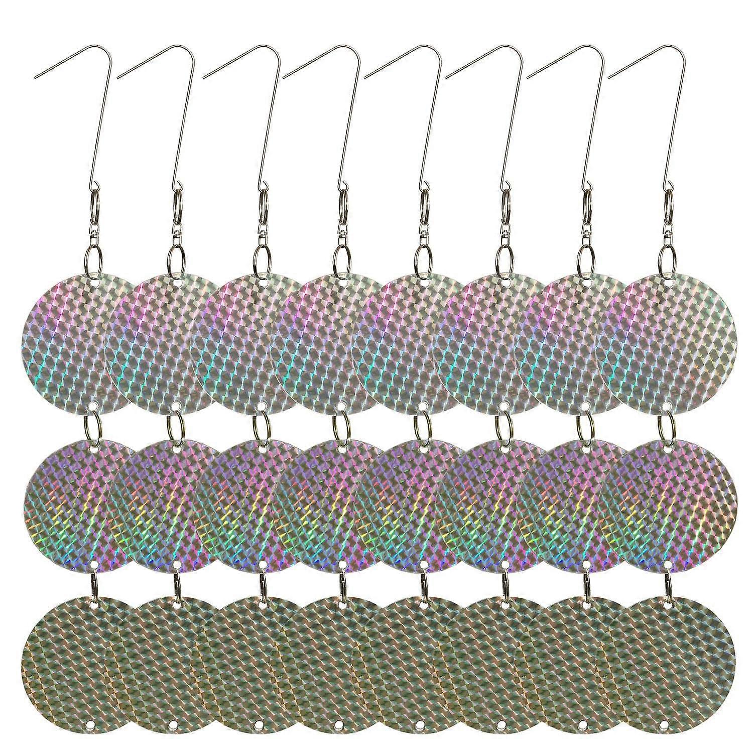 24PCS/Set Bird Repellent Discs Reflective Hanging Device to Keep Birds Away Like Woodpeckers for Pigeons Woodpeckers