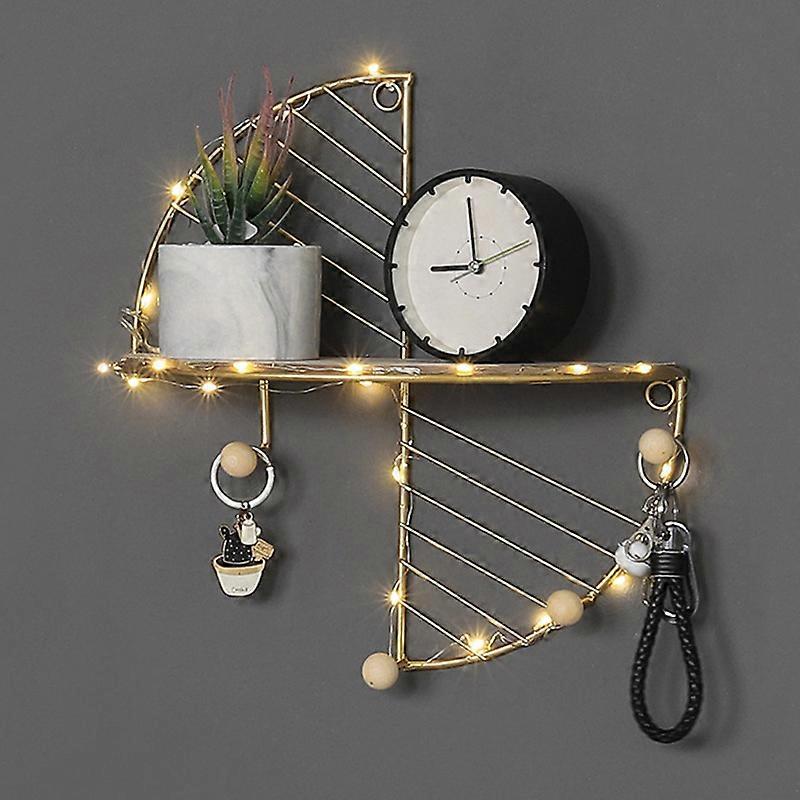 Wall Mounted Storage Rack Multifunctional Semi-Circular Rectangular Wall Shelf for Home Living Room