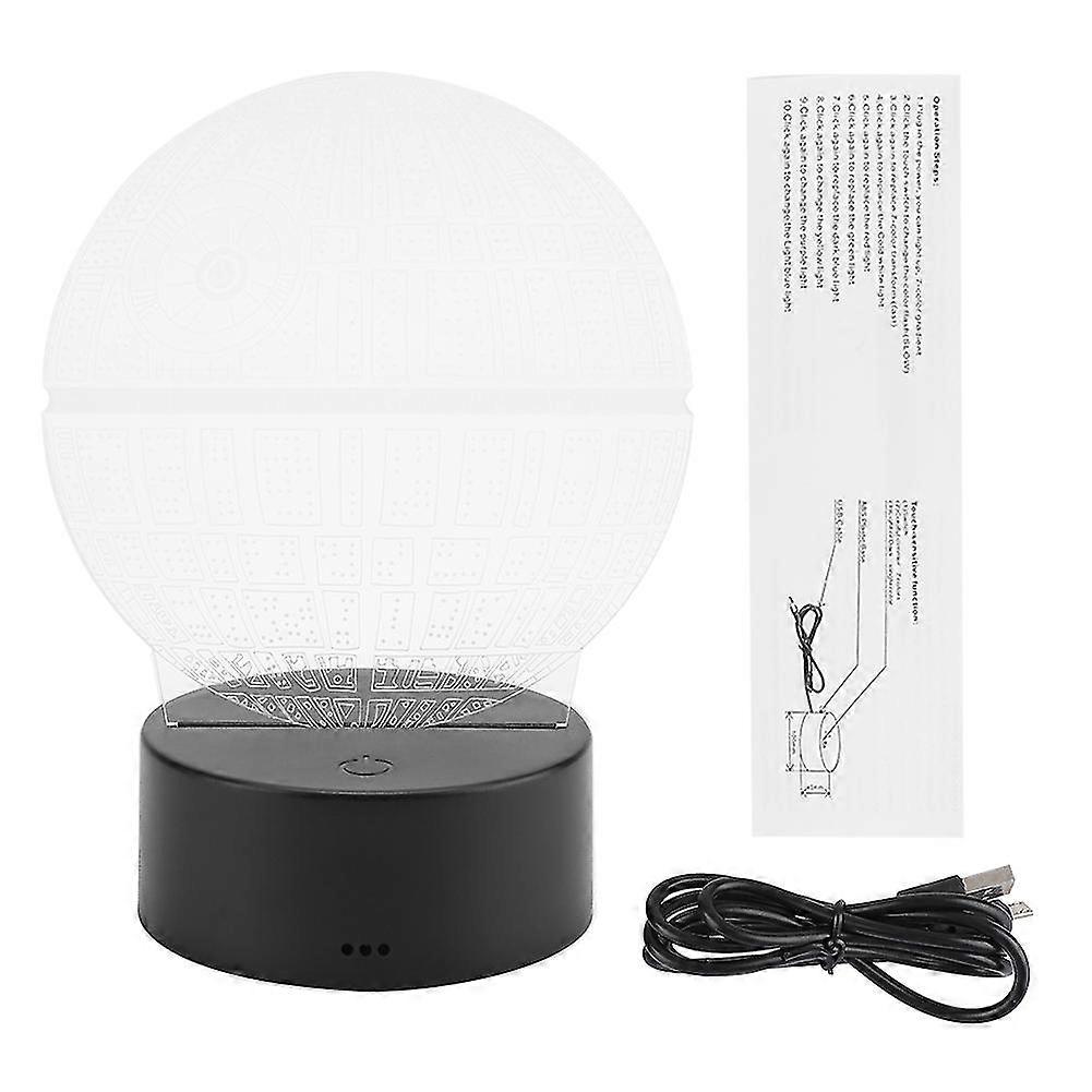 Night Light Abs Base Holder Planet Pattern Lamp Touch Switch (black Without Remote Control)