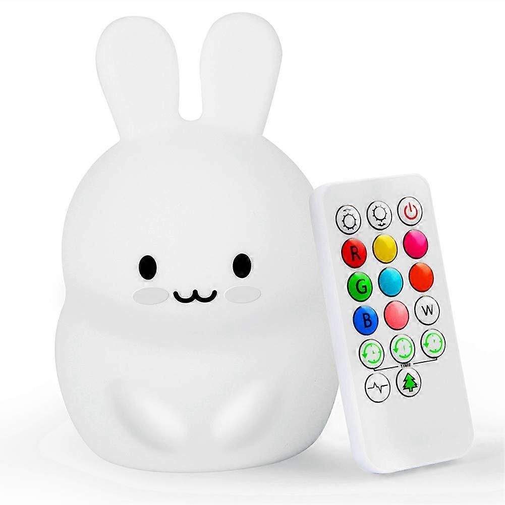 Soft Night Light for Kids, Silicone Bedside Lamp, Baby Breastfeeding Lamp with 7 Color Changing, Remote Control