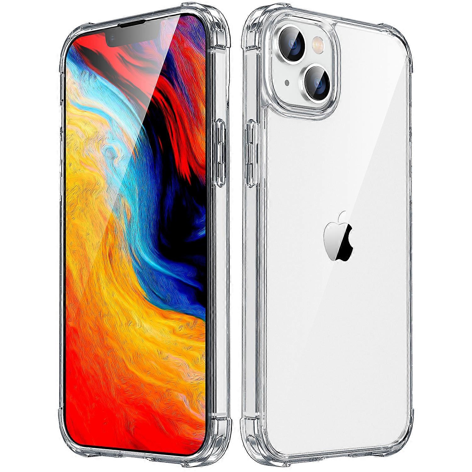 2pcs Case Compatible with iPhone14/13/12,Samsung21/22, Shockproof Bumper Mobile Phone Case, Anti-Scratch Transparent Back